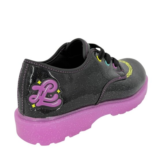 Nickelodeon That Girl Lay Lay Sparkle Glitter Lace-up Black Pink Shoes Sz 3 NWOB - Picture 6 of 12